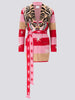 Tiger Stripe Cotton Jacquard Short Cardigan Pink