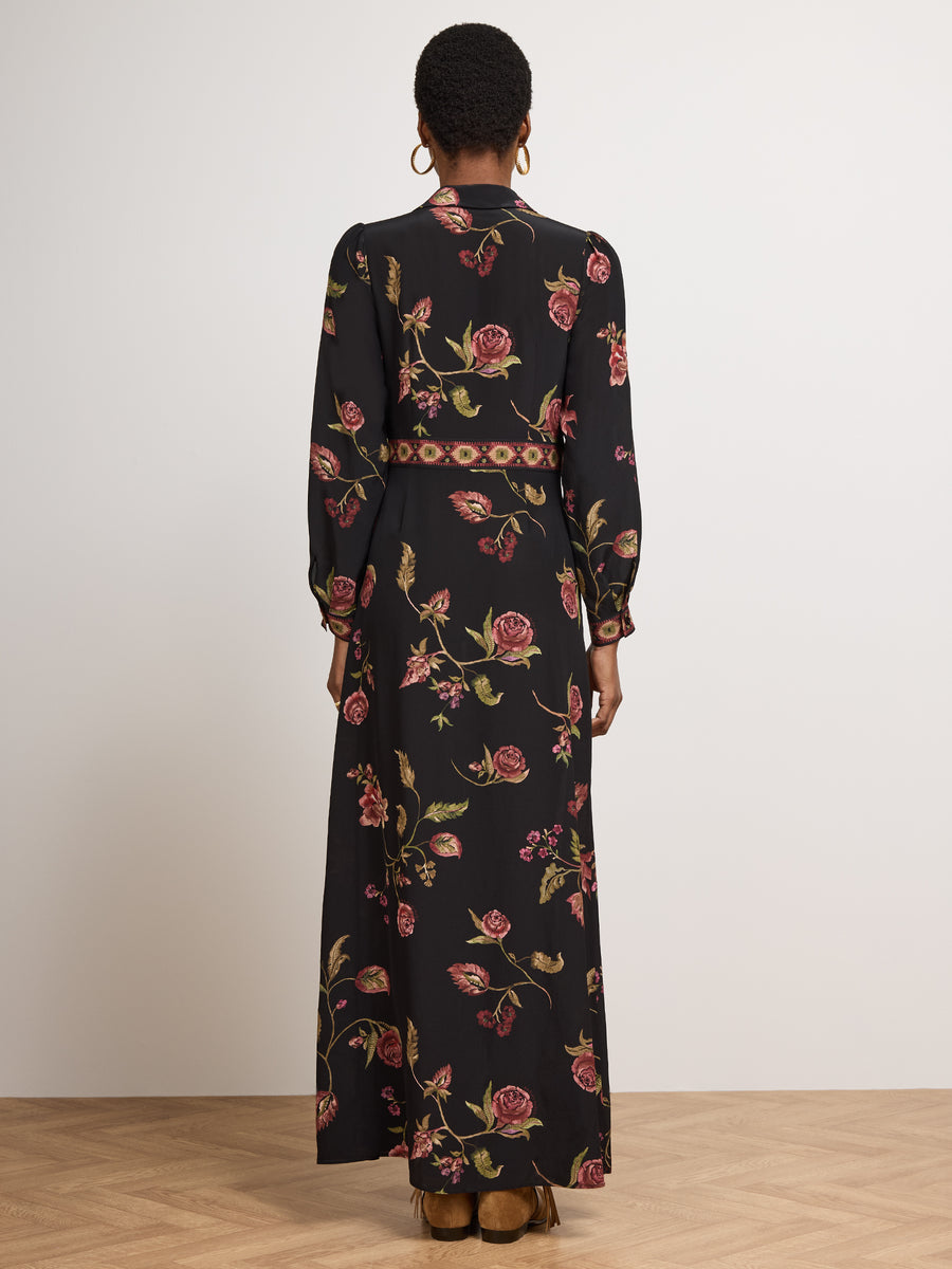 Talitha Silk Shirt Dress Black