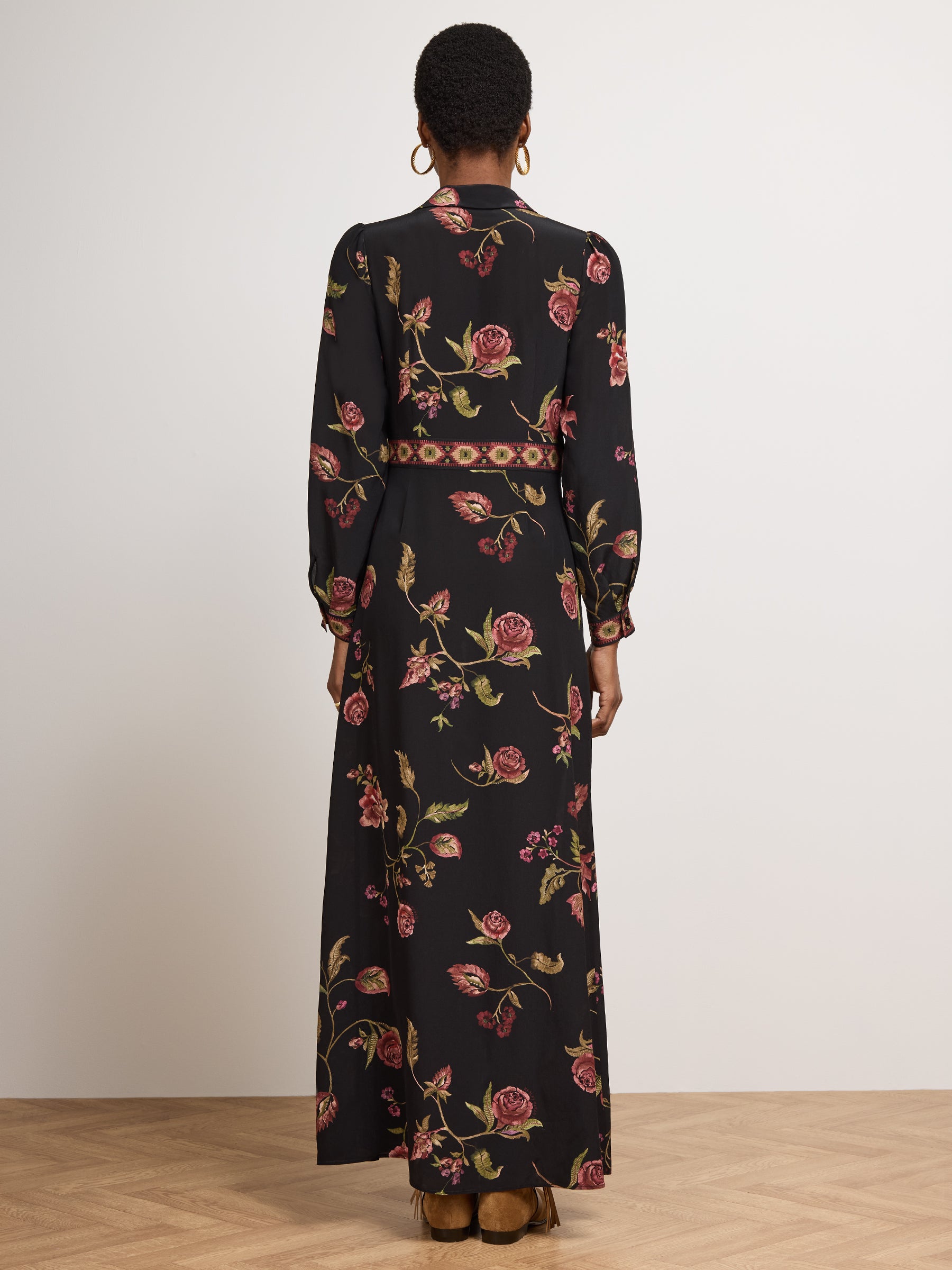Talitha Silk Shirt Dress Black