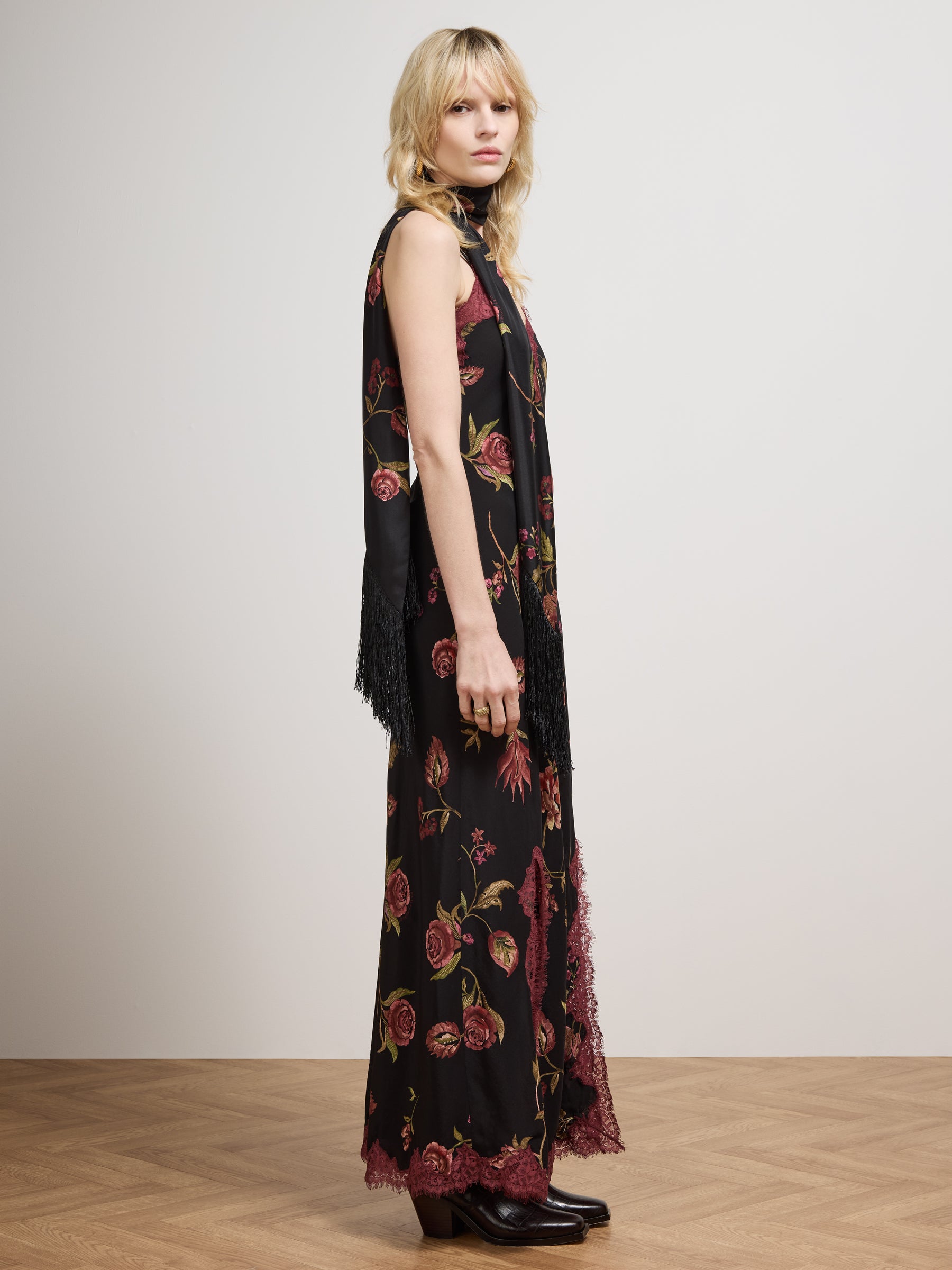 Talitha Silk Slip Dress Black