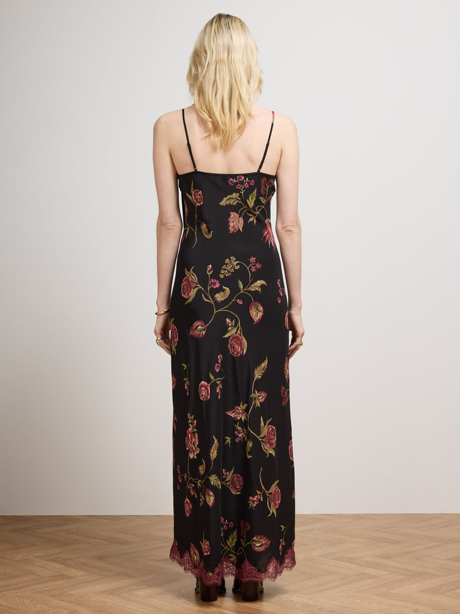 Talitha Silk Slip Dress Black