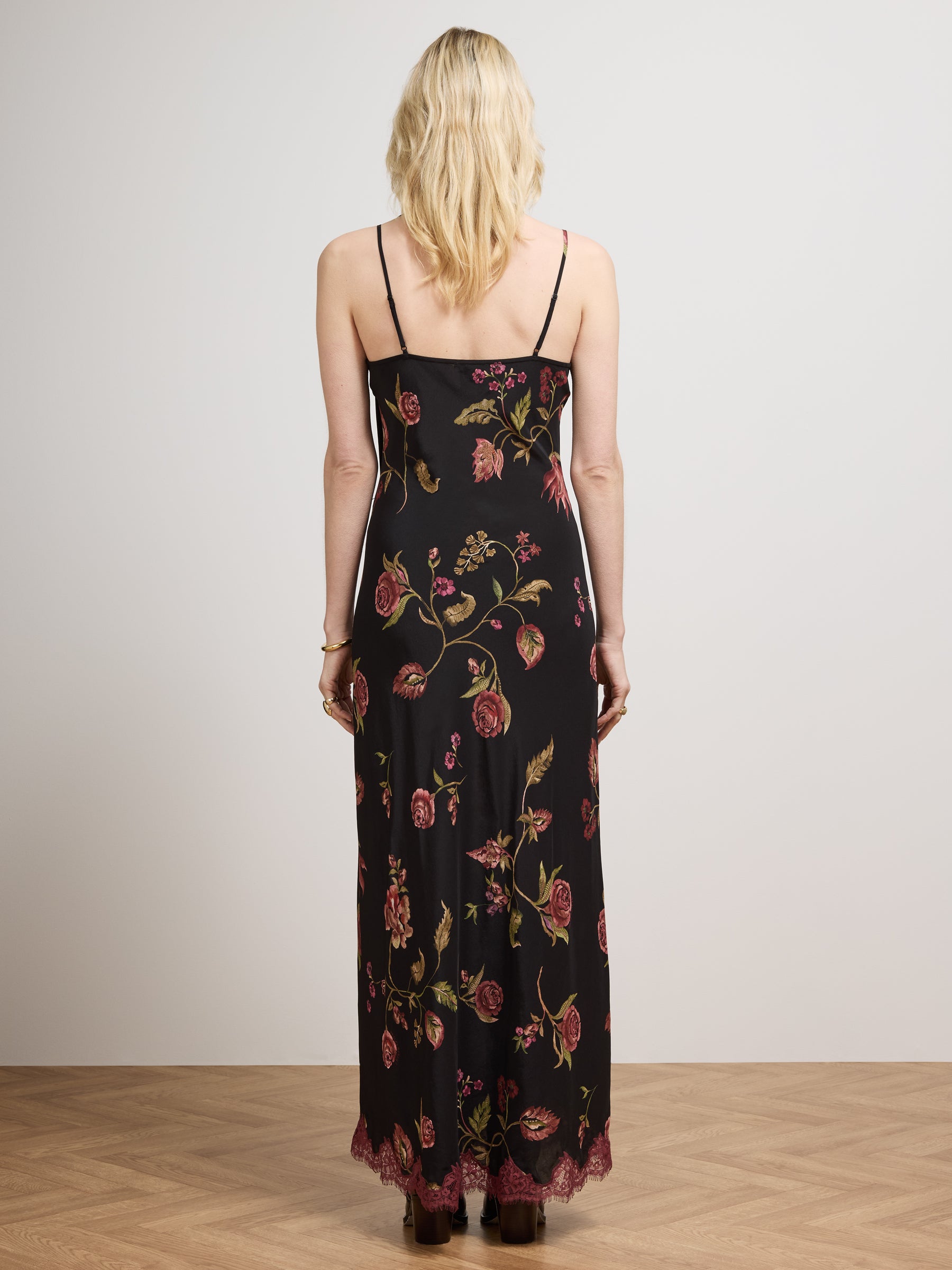 Talitha Silk Slip Dress Black