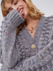 Thunder Clouds Alpaca Bobble Cardigan Grey