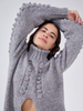 Thunder Clouds Alpaca Bobble Long Jumper Grey