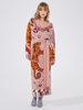 Tibetan Tiger Merino Jacquard Long Cardigan Pink