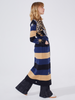 Tiger Stripe Cotton Jacquard Duster Navy