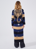 Tiger Stripe Cotton Jacquard Duster Navy