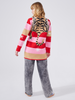 Tiger Stripe Cotton Jacquard Short Cardigan Pink