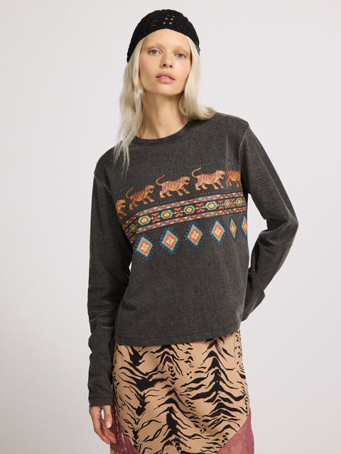 Tiger Loom Long Sleeve Tee Grey