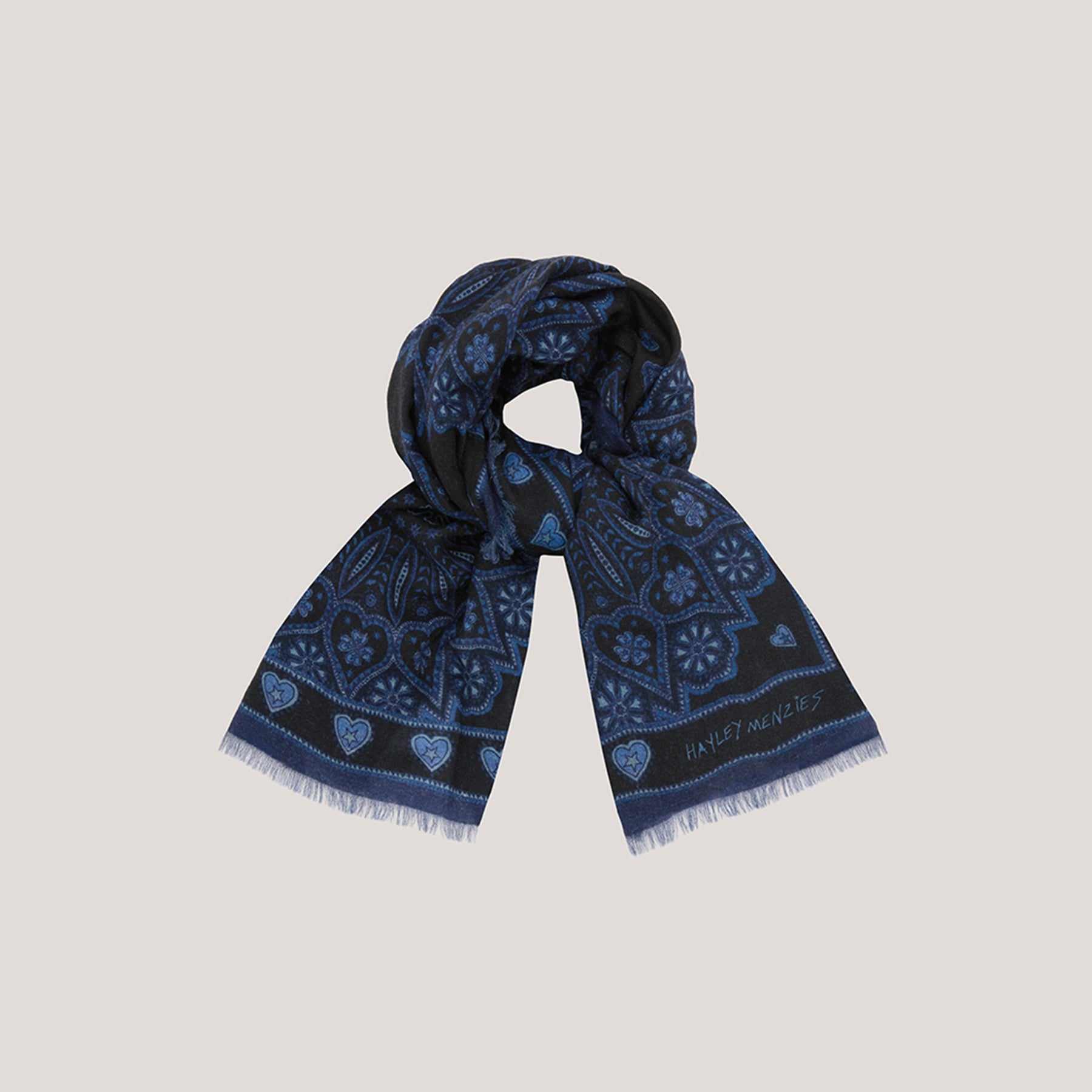 Dalton Cashmere Scarf Blue 130 x 130cm