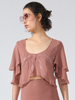 Vera Split Hem Top Burnt Rose