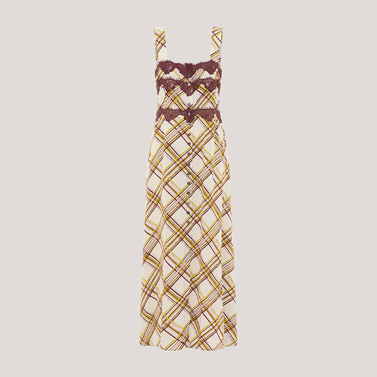Viv Silk Dress Ecru Multi
