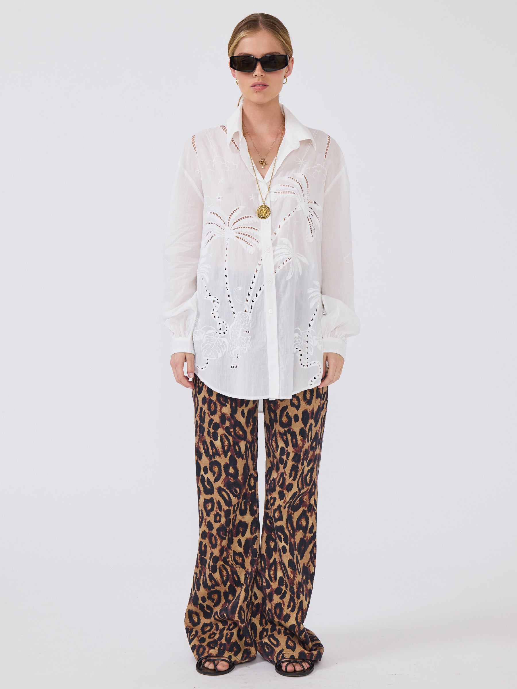 Eden Palm Shirt White