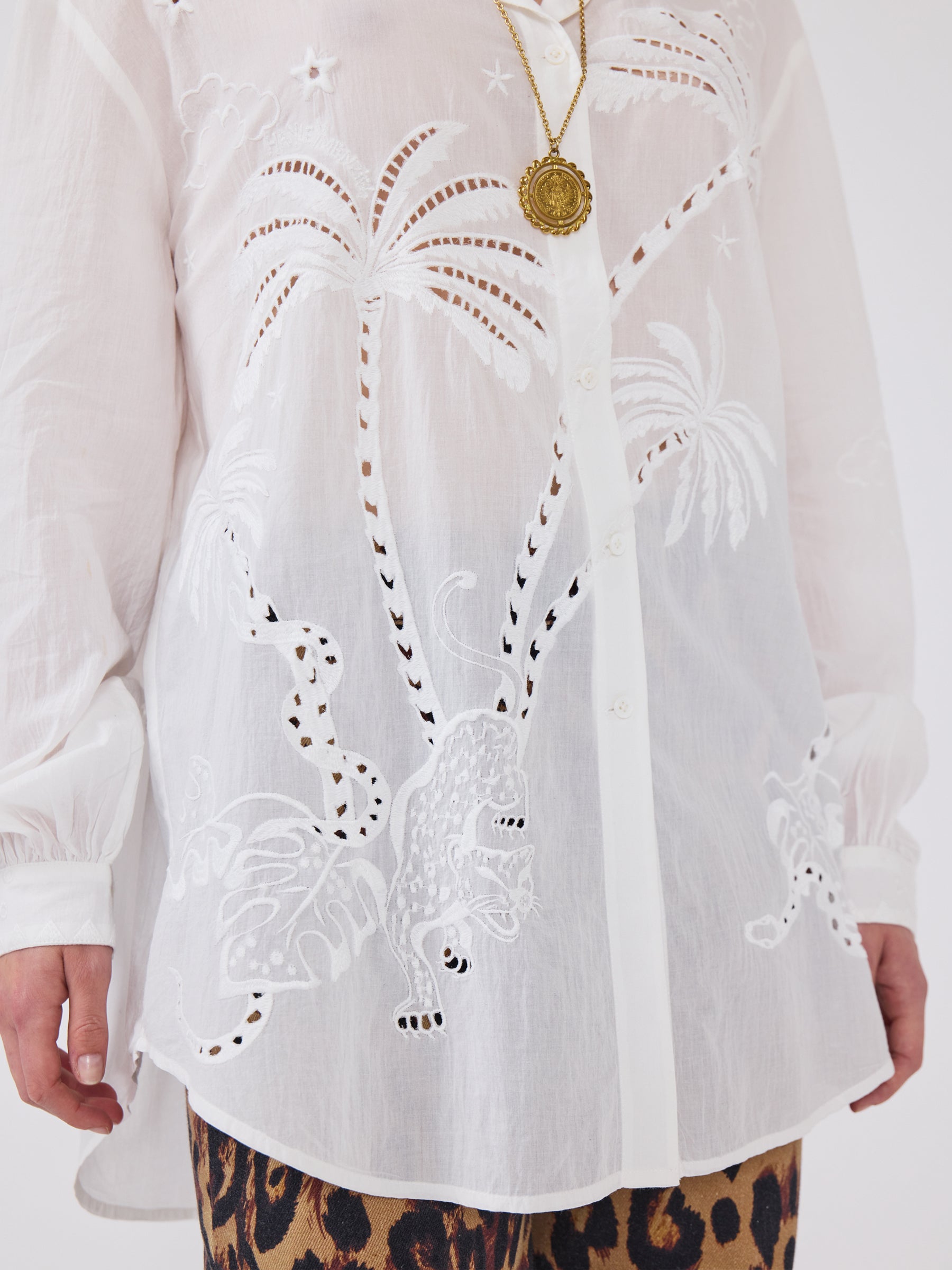 Eden Palm Shirt White