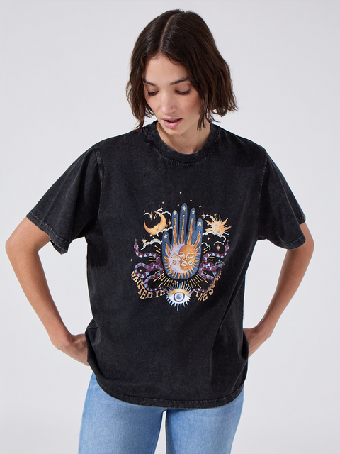 Written In The Stars Embellished T-Shirt Grey