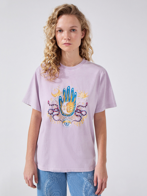 Written In The Stars Embellished T-Shirt Lilac