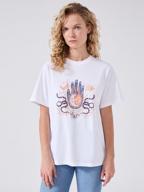 Written In The Stars Embellished T-Shirt White