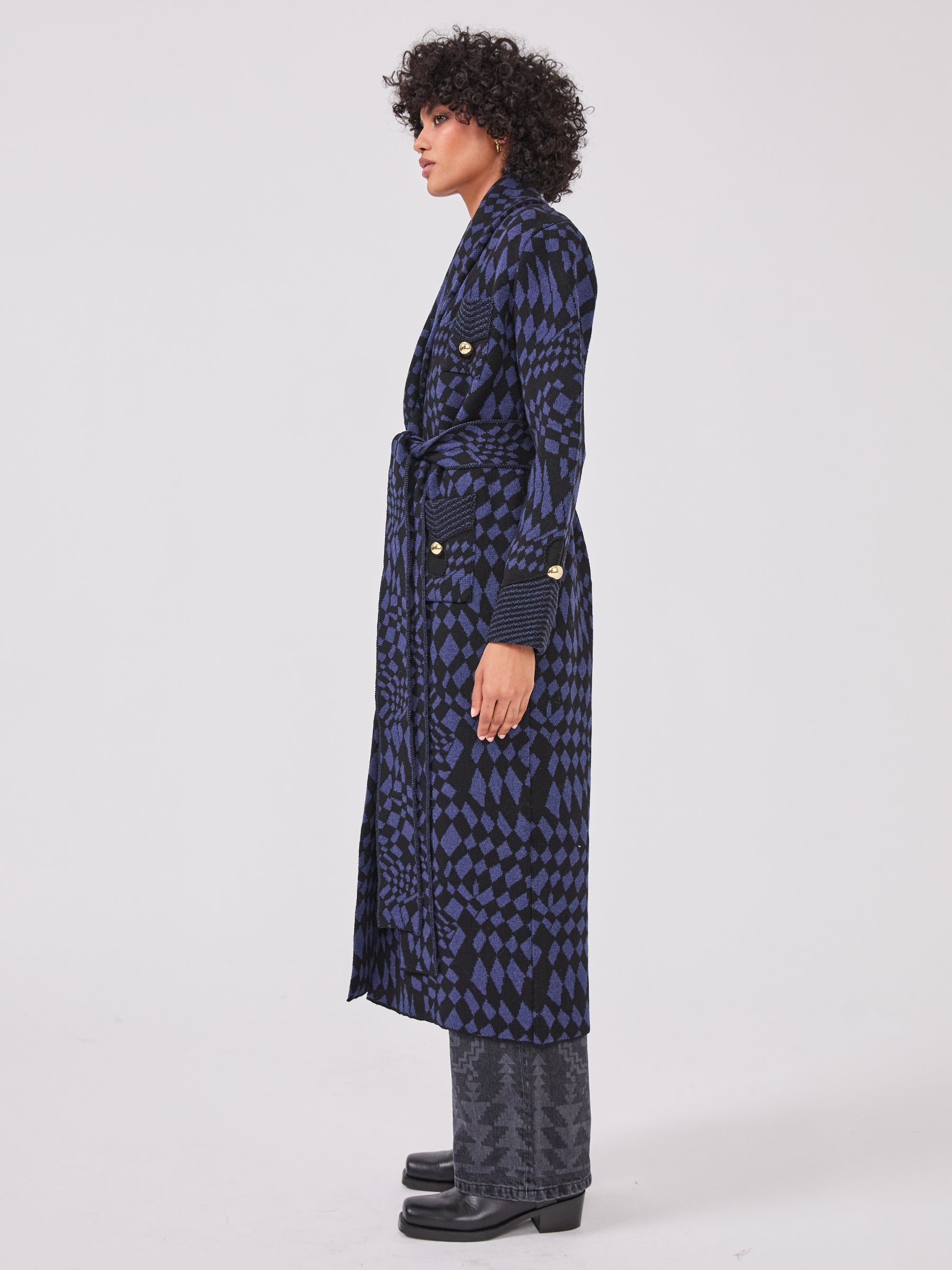 Hari Merino Coat Blue