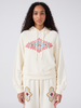 Dylan Printed Embellished Hoodie Cream