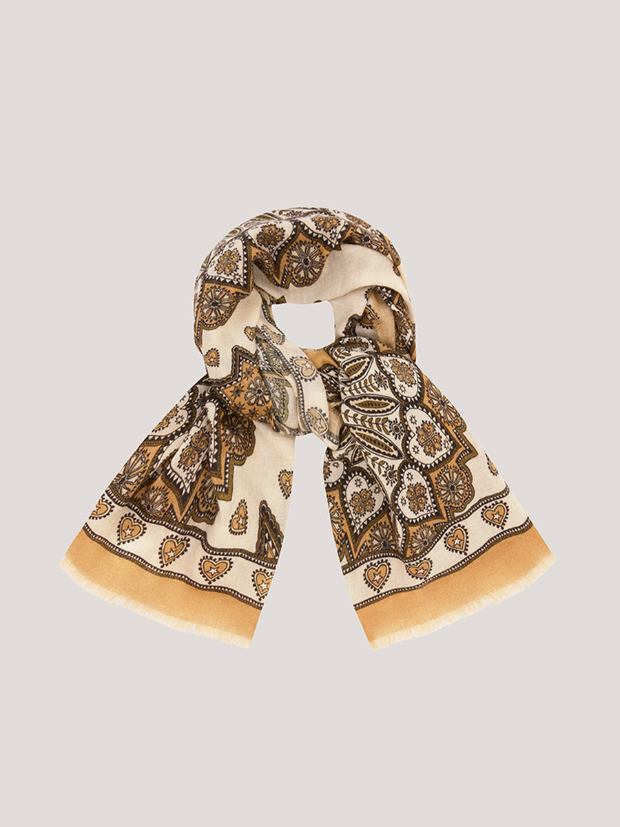Dalton Cashmere Scarf Cream Large 130 x 130cm