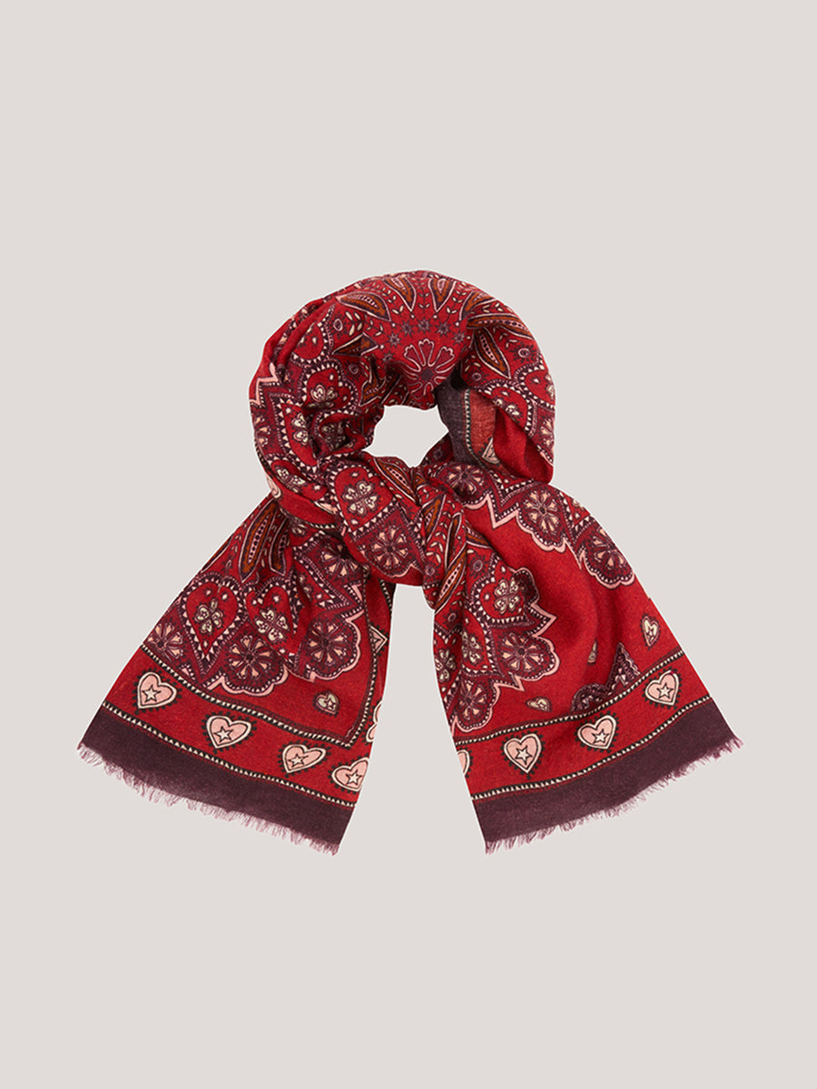 Dalton Cashmere Scarf Red 130 x 130cm