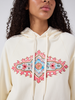 Dylan Printed Embellished Hoodie Cream