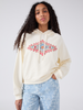 Dylan Printed Embellished Hoodie Cream