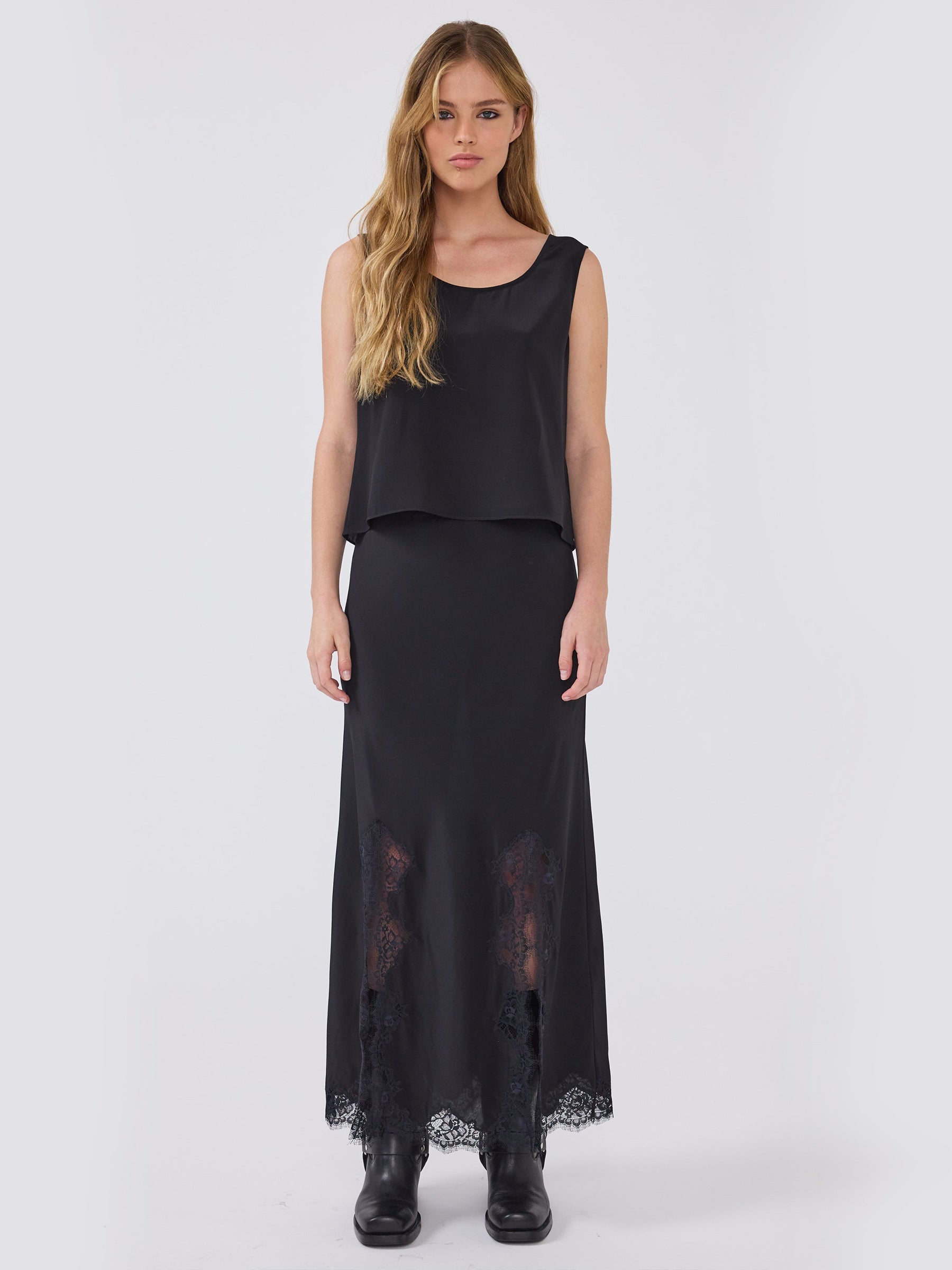 Liv Silk Skirt Black