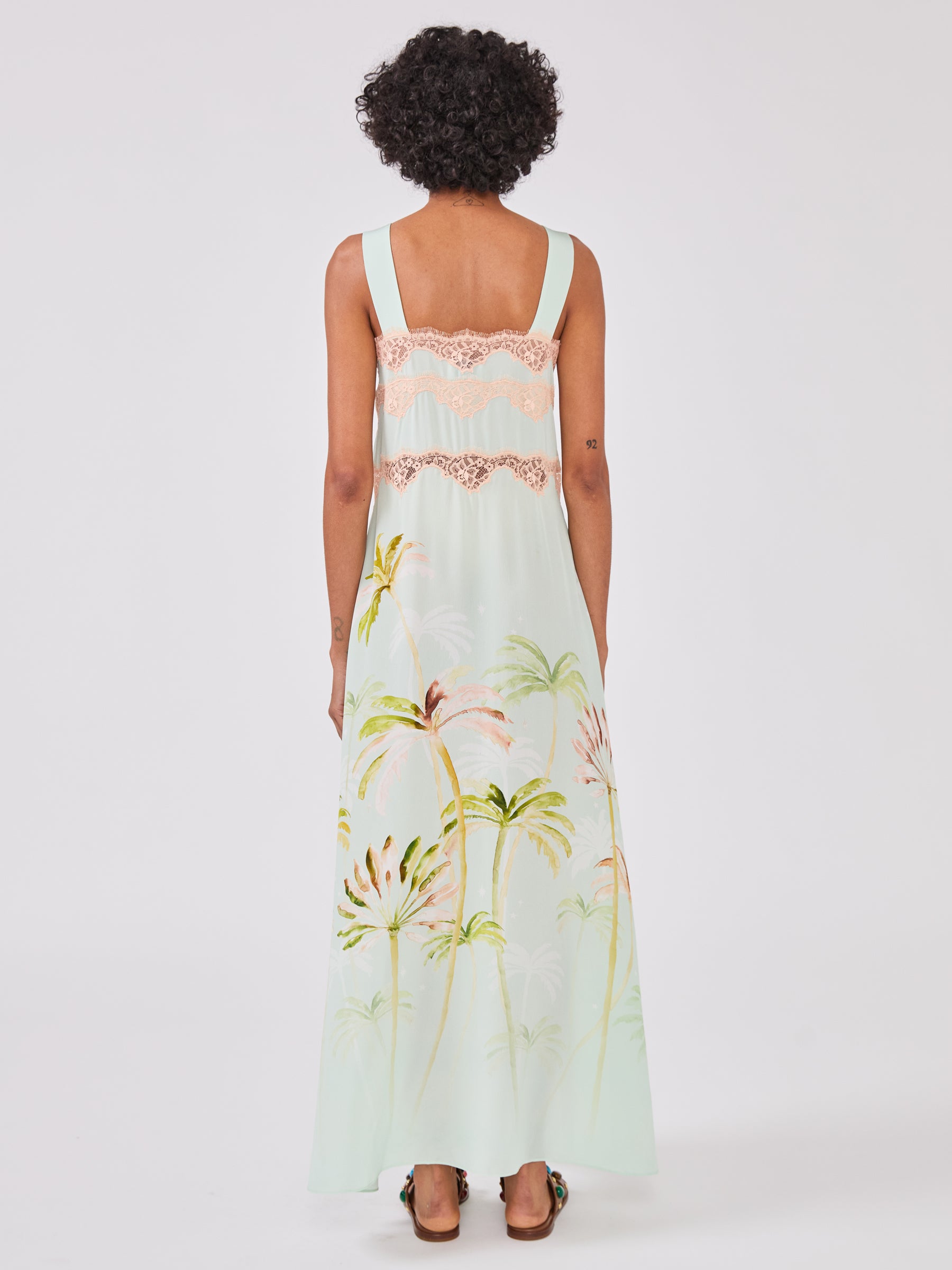 Palmera Silk Dress Mint