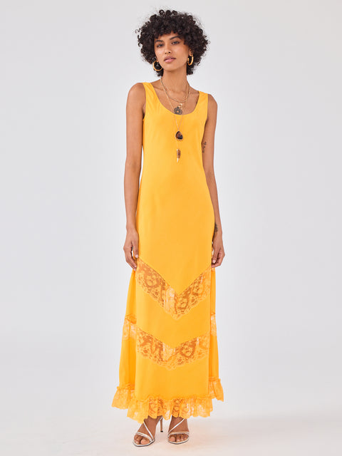 Rex Silk Dress Ochre