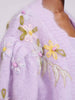 Alma Embroidered Mohair Cropped Cardigan Lilac