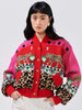 Leopardess Cotton Merino Bomber Jacket Pink/Red