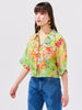 Abundant Blooms Silk Blouse Chartreuse