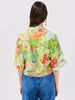 Abundant Blooms Silk Blouse Chartreuse