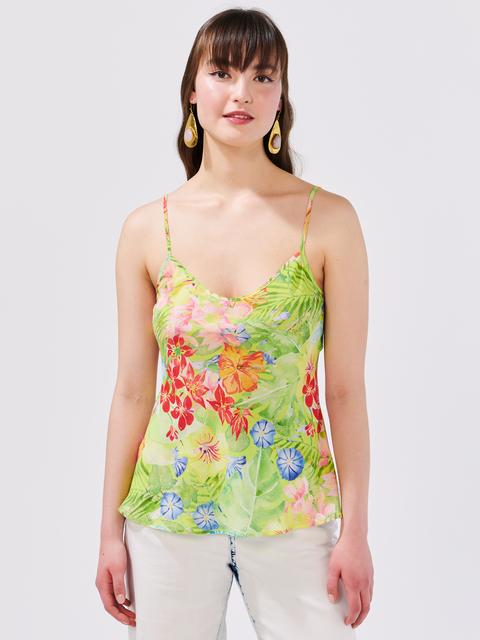 Abundant Blooms Silk Cami Chartreuse