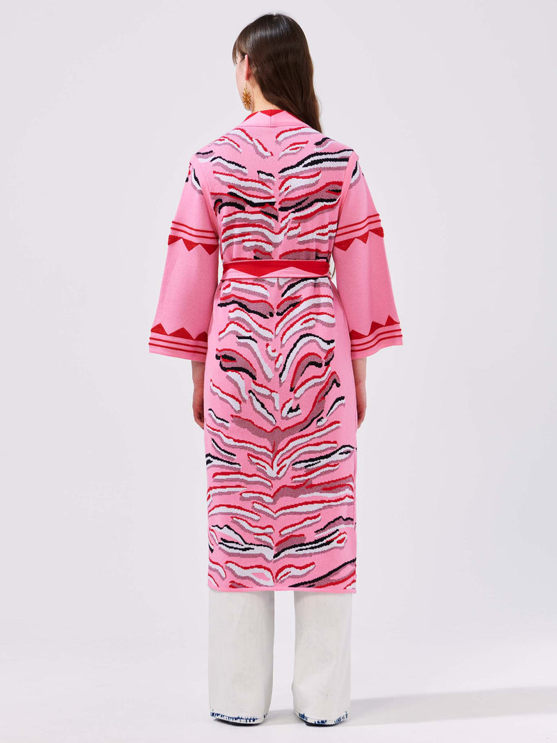 Tiger Splash Cotton Jacquard Duster Pink