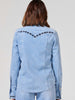 Embroidered Denim Shirt Vintage Blue