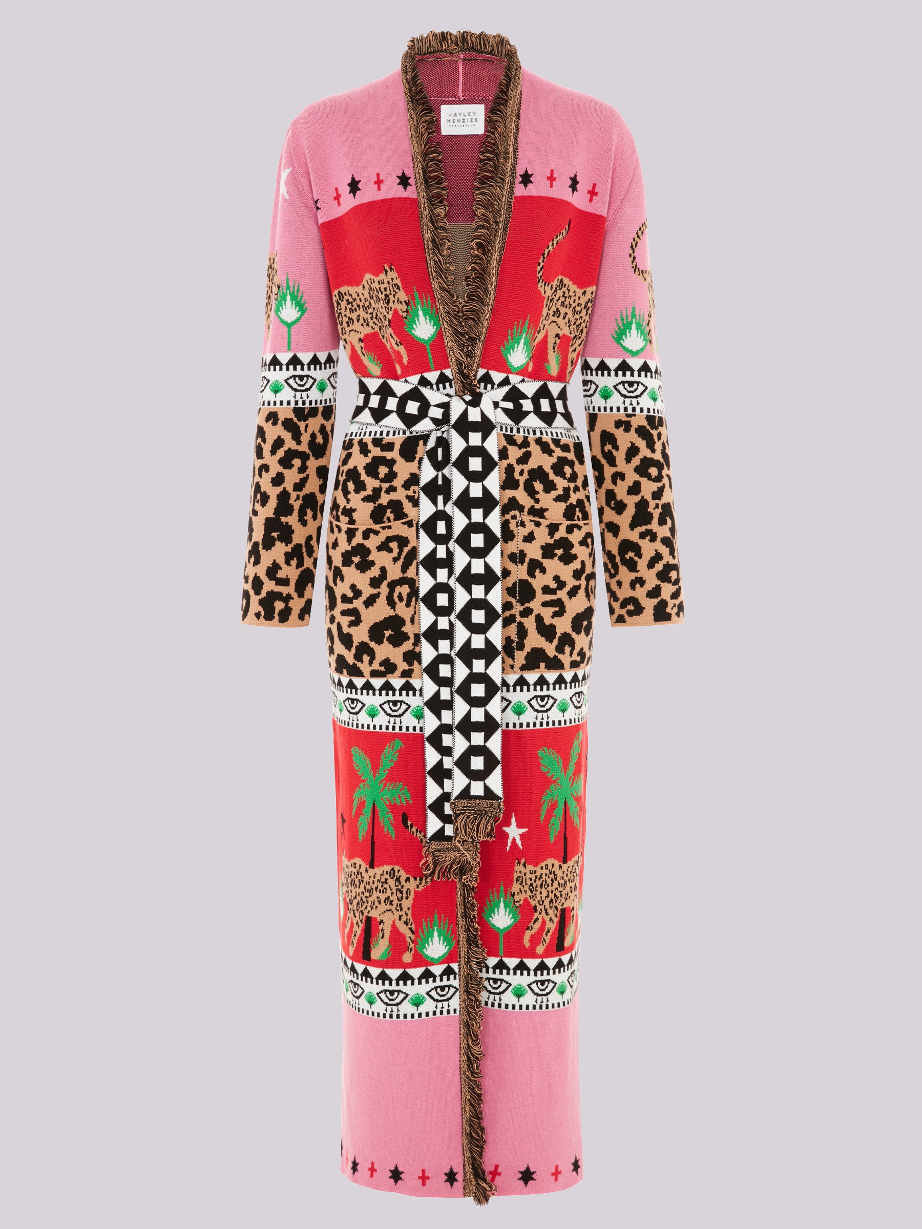 Leopardess Cotton Jacquard Duster Red/Pink Hayley Menzies
